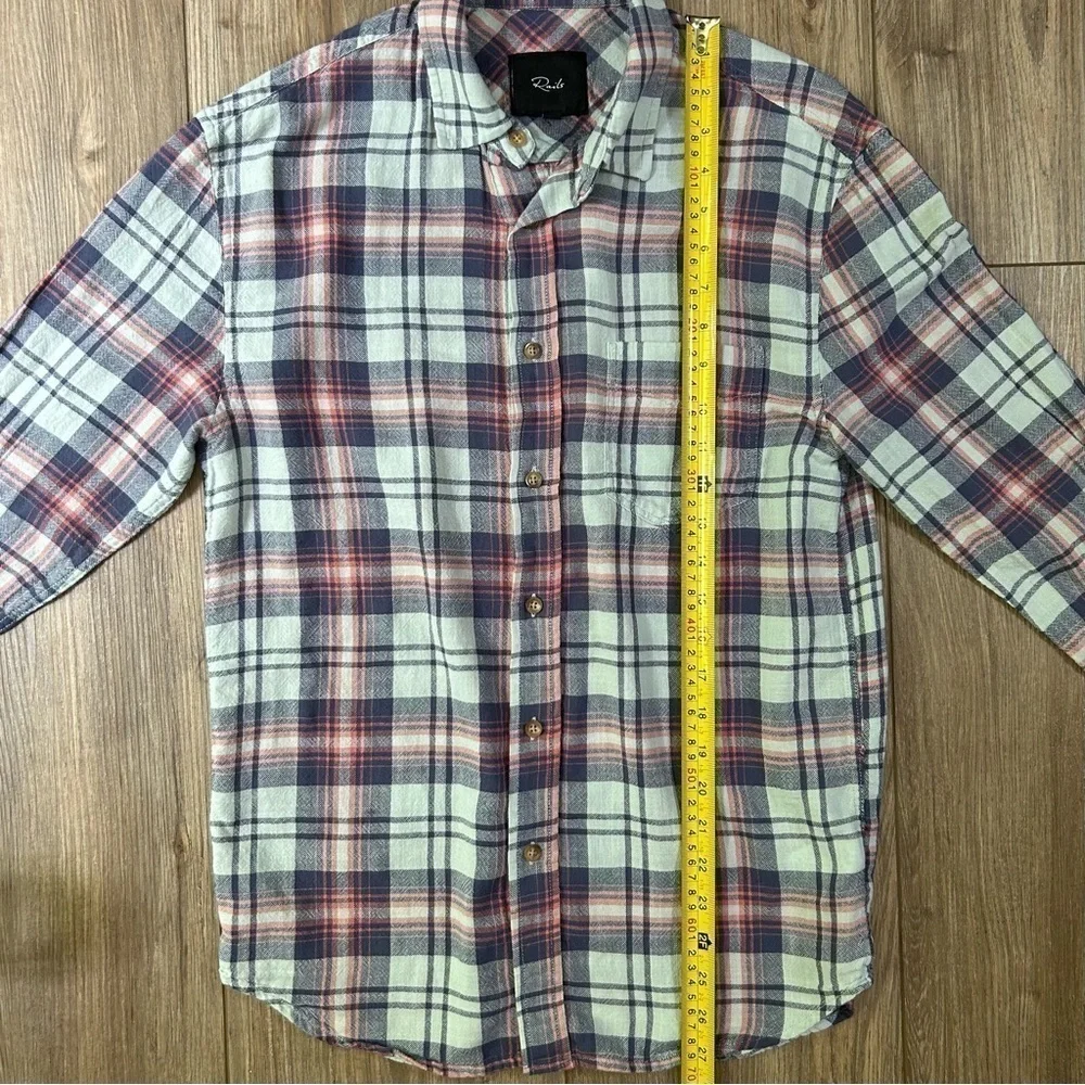 Rails | Lennox Light Flannel Shirt in Aqua Salmon (S) - Picture 7 of 16